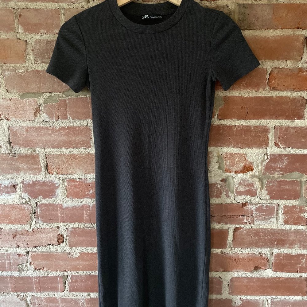 Short Sleeve Ribbed Dress